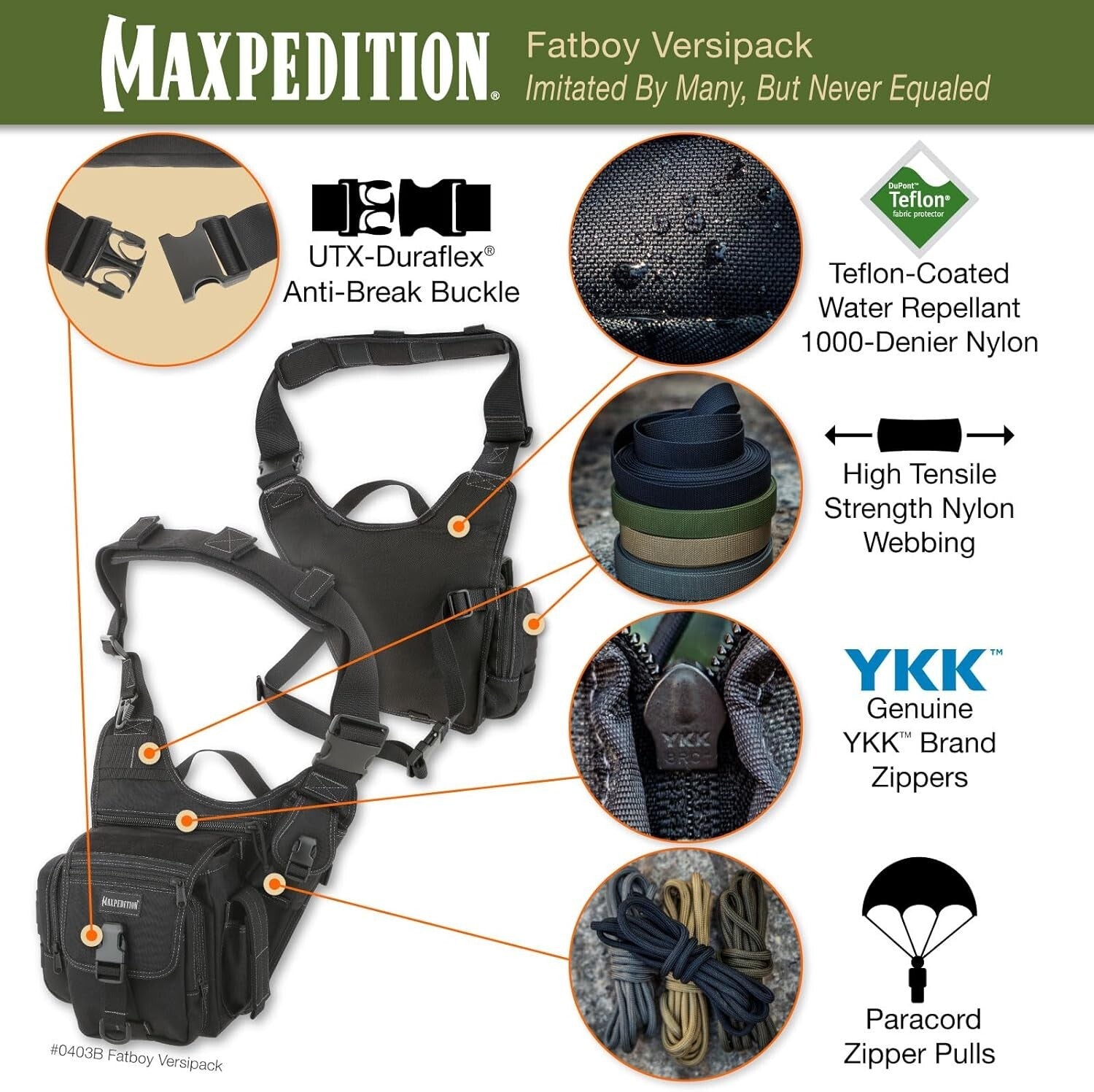 Ergonomic Fatboy Versipack - Stylish Nylon Sling Bag with Quick-Release Buckles