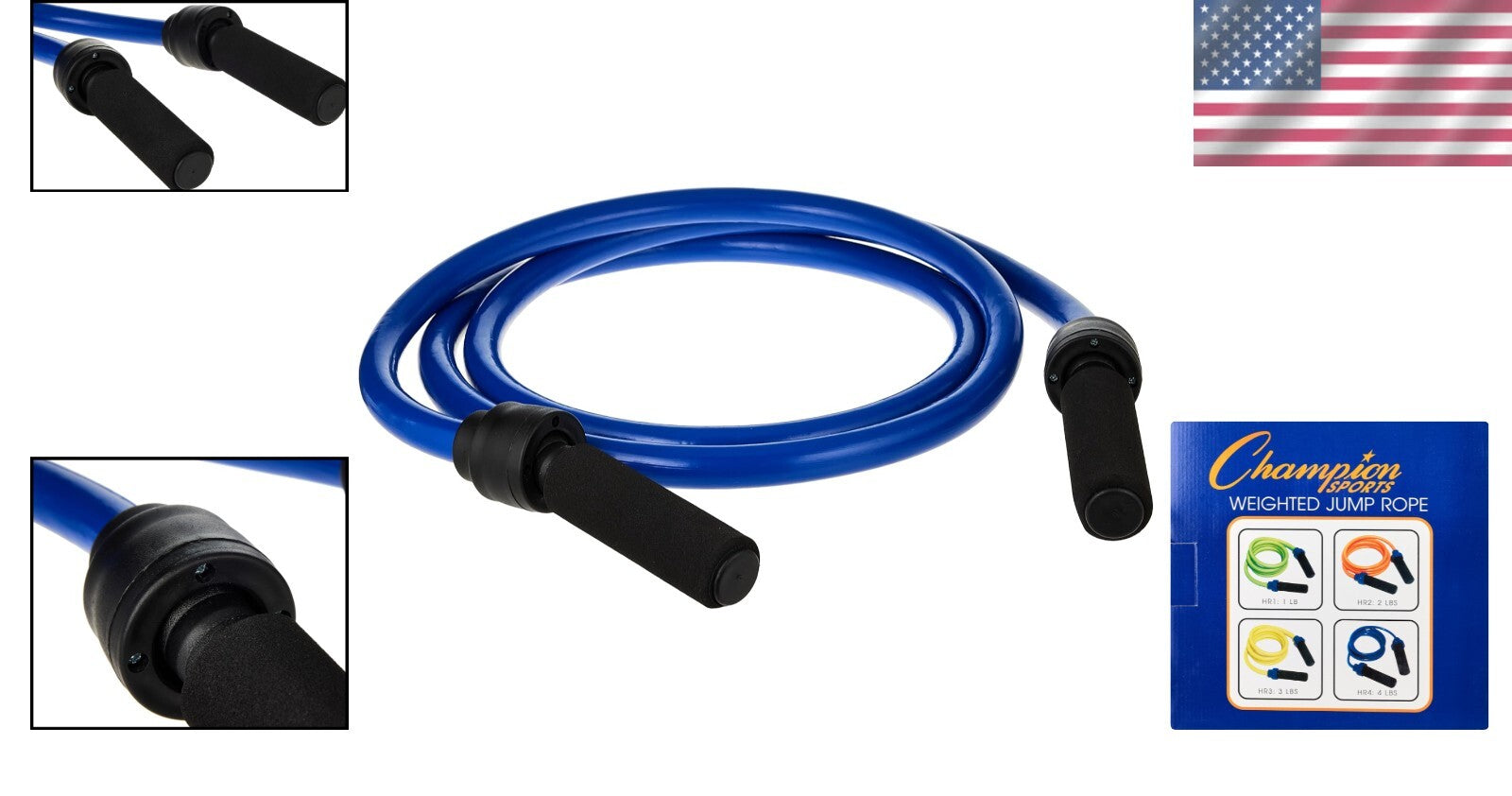 4 lb Weighted Jump Rope for Enhanced Cardio Workout - Durable Rubber Design