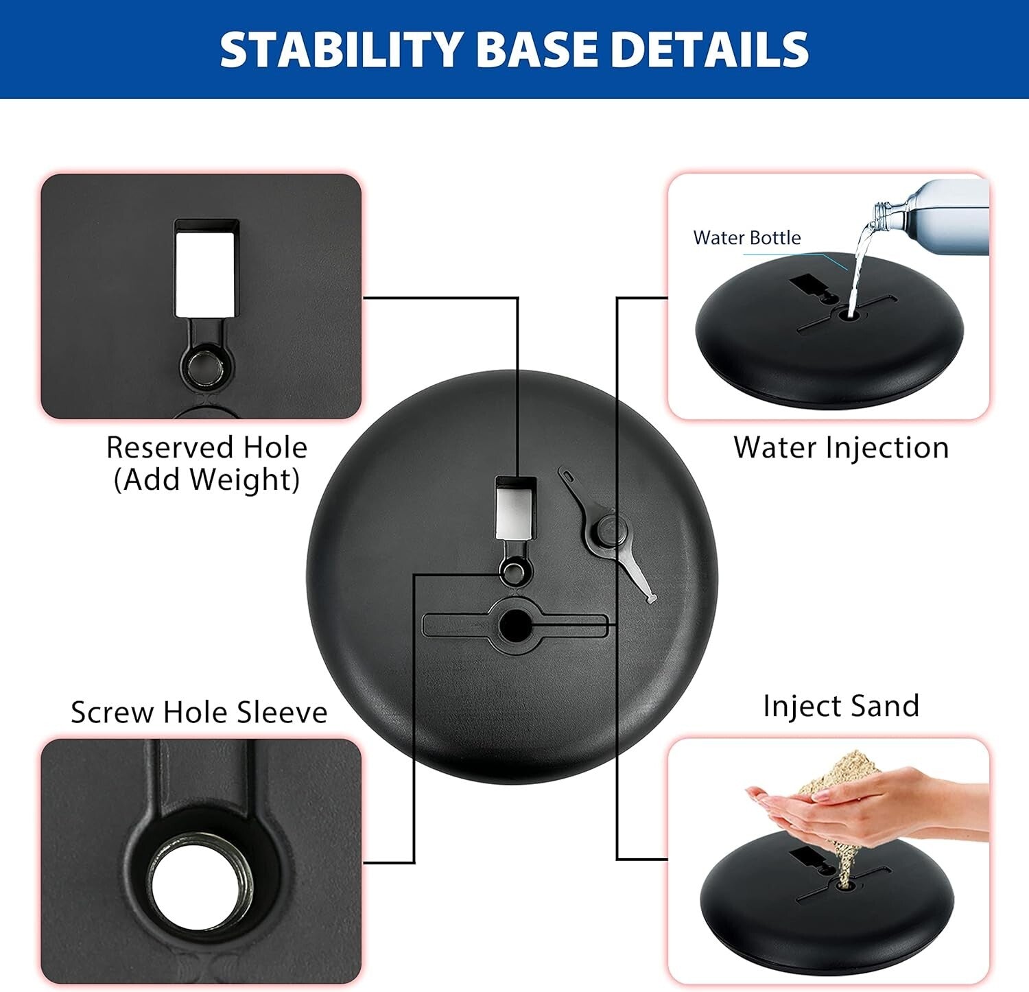 6-Pack Adjustable Sign Holder with Heavy Base - Perfect for Indoor & Outdoor