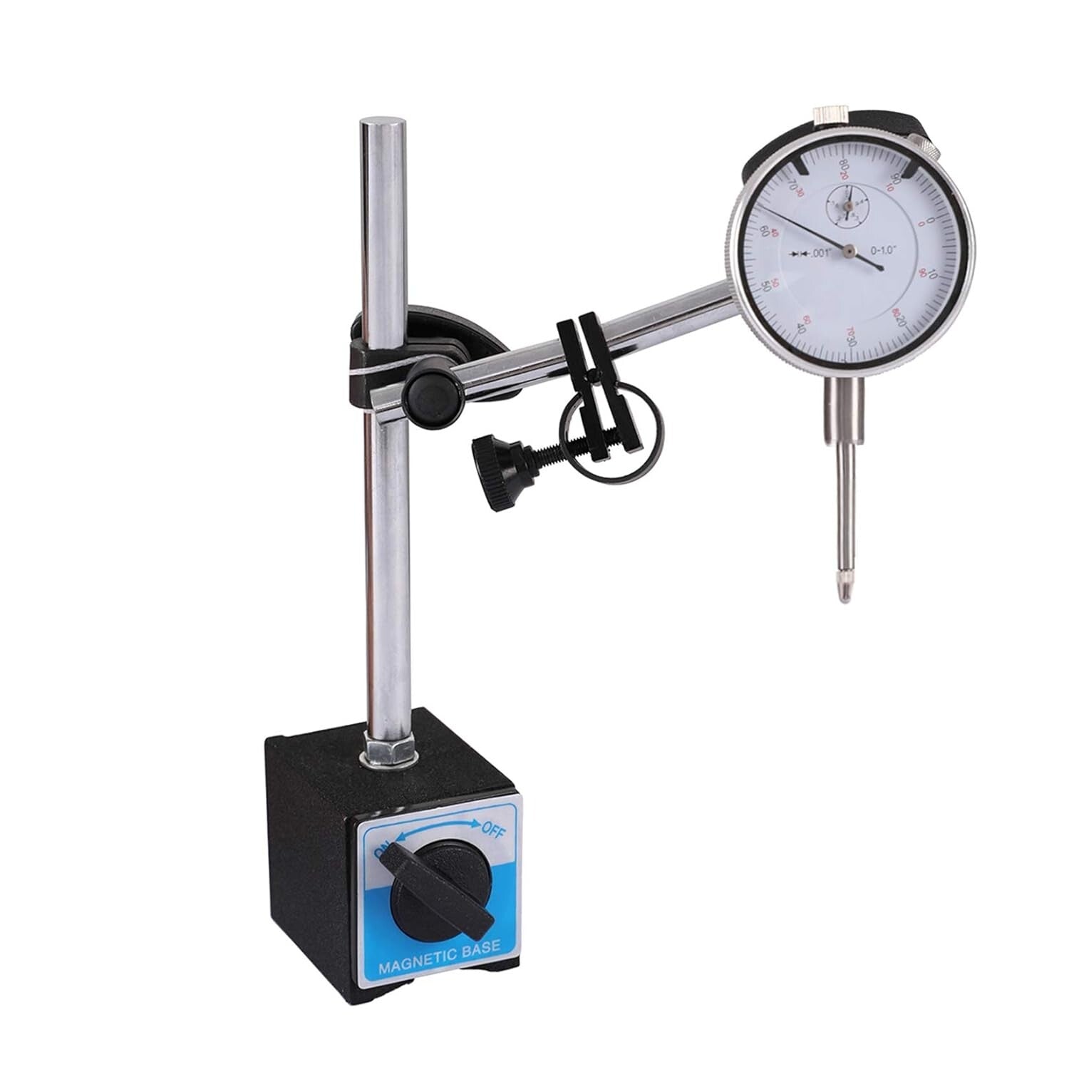 Adjustable Dial Indicator 0-1" with Magnetic Holder - Ideal for Precision Work