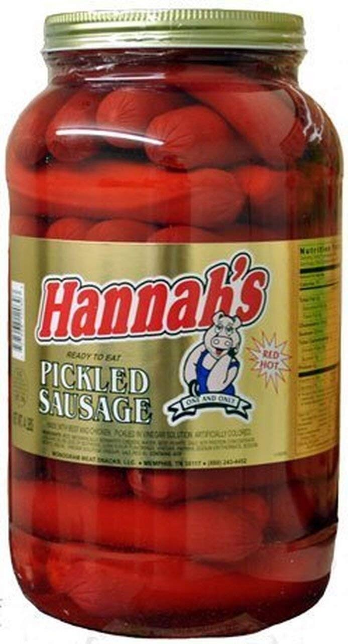 4 lb Hot Pickled Sausage 39 ct. Gallon Jar - Spicy, Flavorful, and Convenient