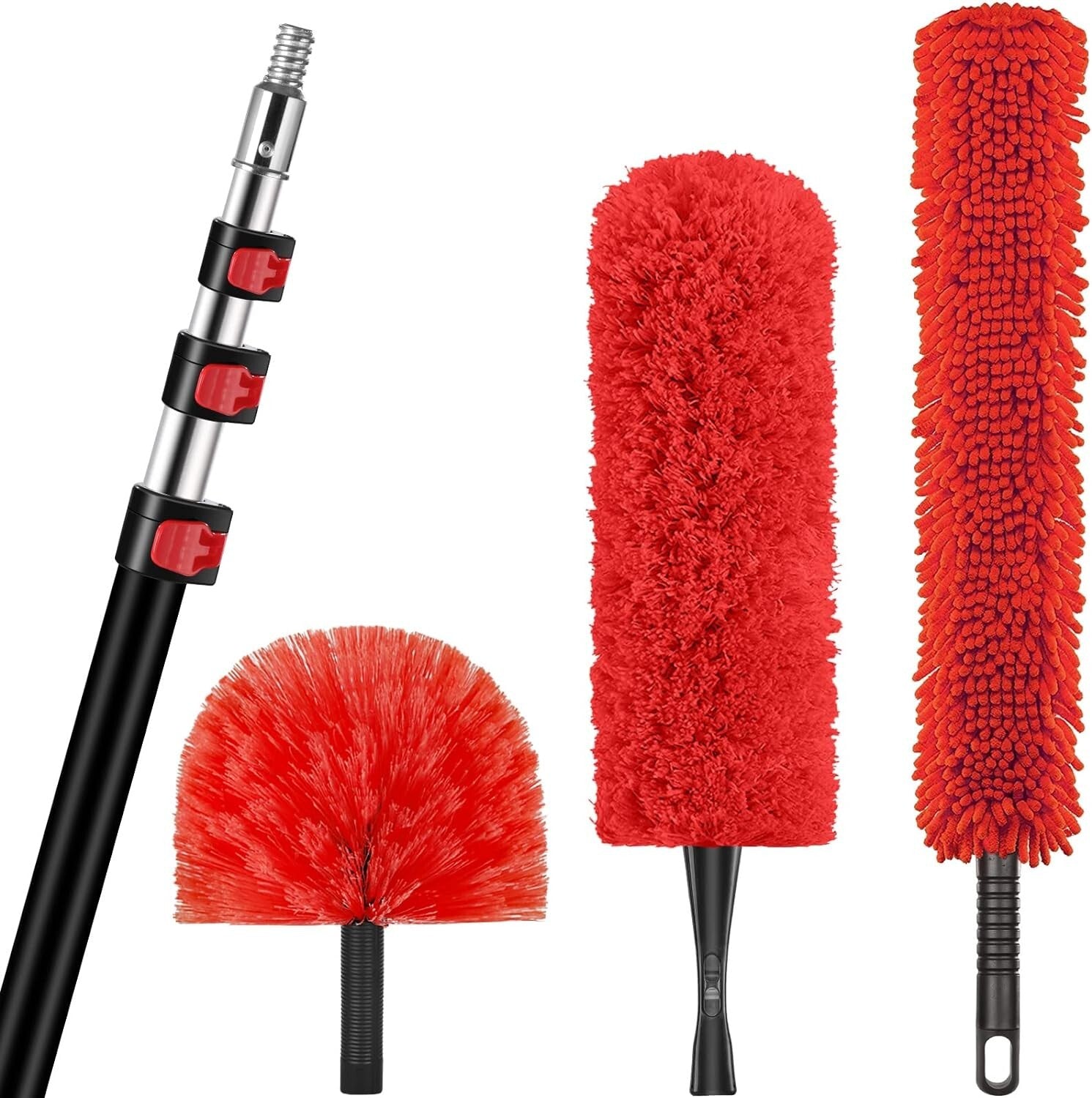 30-Foot High Reach Dusting Kit with Telescopic Pole - Indoor & Outdoor Cleaning