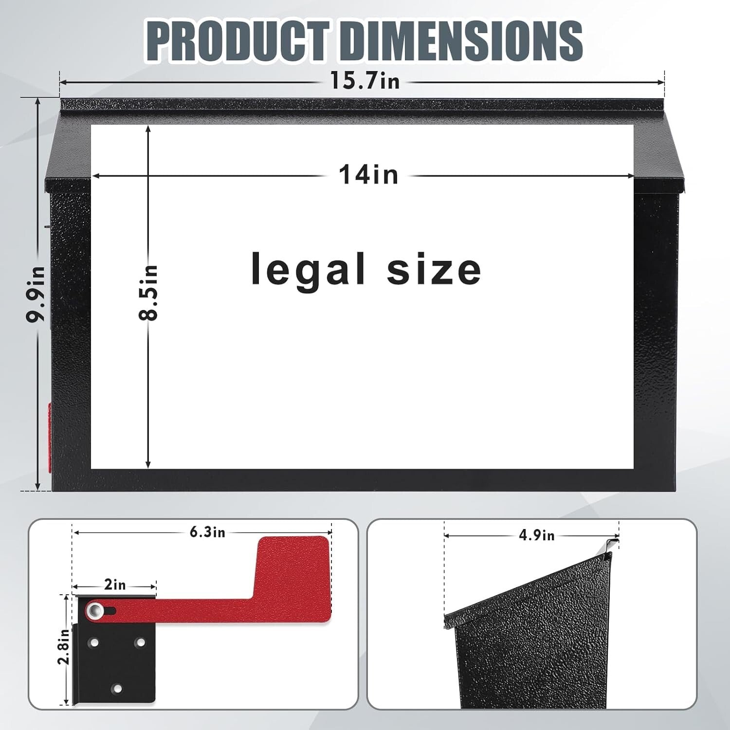 Large Capacity Wall Mailbox - Rust-Resistant with Easy Installation & Flag