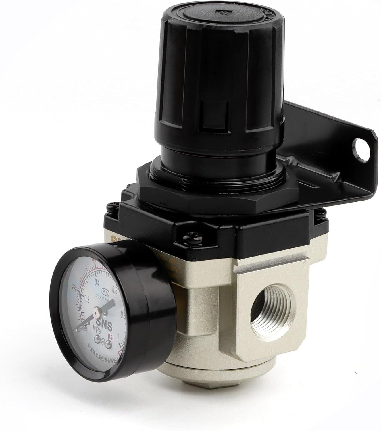 Compact Adjustable 1/2 NPT Air Pressure Regulator with Needle Valve Control