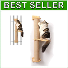 Load image into Gallery viewer, Stylish 36.6 Inch Cat Furniture: Wall-Mounted Tree with Scratchers &amp; Hammock