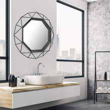 Load image into Gallery viewer, Versatile 28.3" Octagonal Black Wall Mirror with Easy Mounting Brackets
