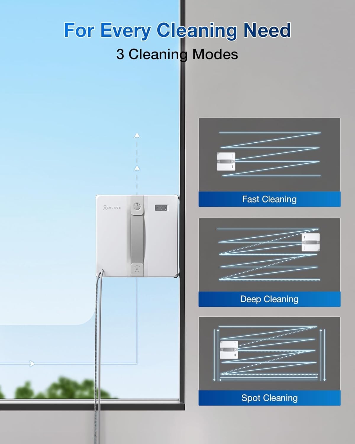 Effortless Cleaning with Ultrasonic Window Robot - Compact & Intelligent Design
