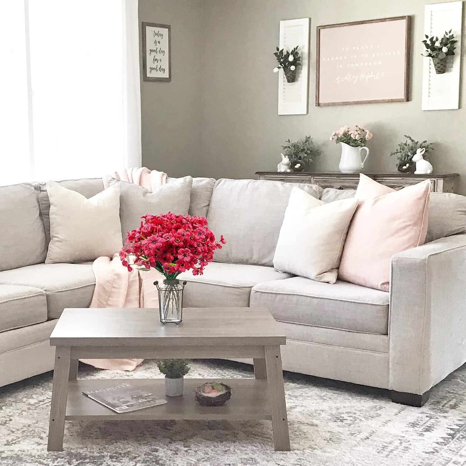 Eye-catching 72 Bundles of Rose Red Fake Flowers - Perfect for All Occasions