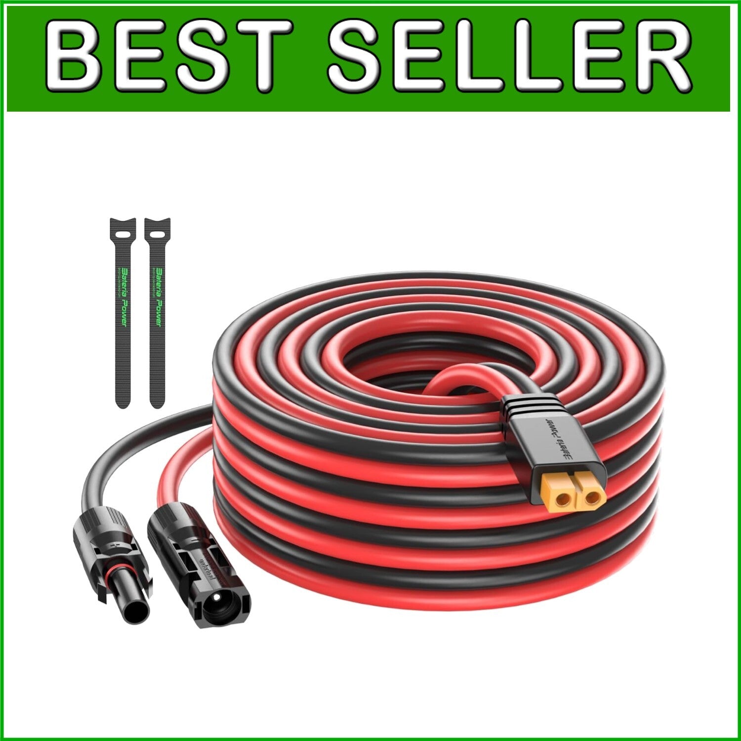 Durable Solar Connector to XT60 Charging Cable - 25Ft, Weather-Resistant Design