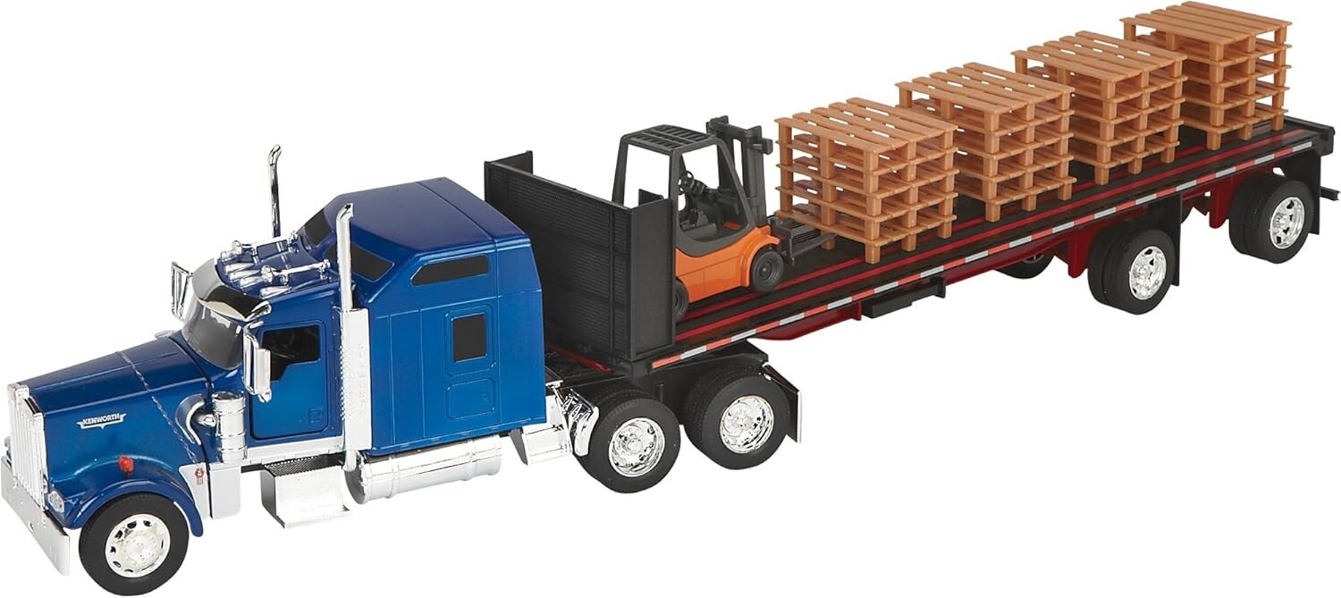 Heavy-Duty 1:32 Scale Die-Cast Truck & Forklift Combo - Ideal Collector's Item