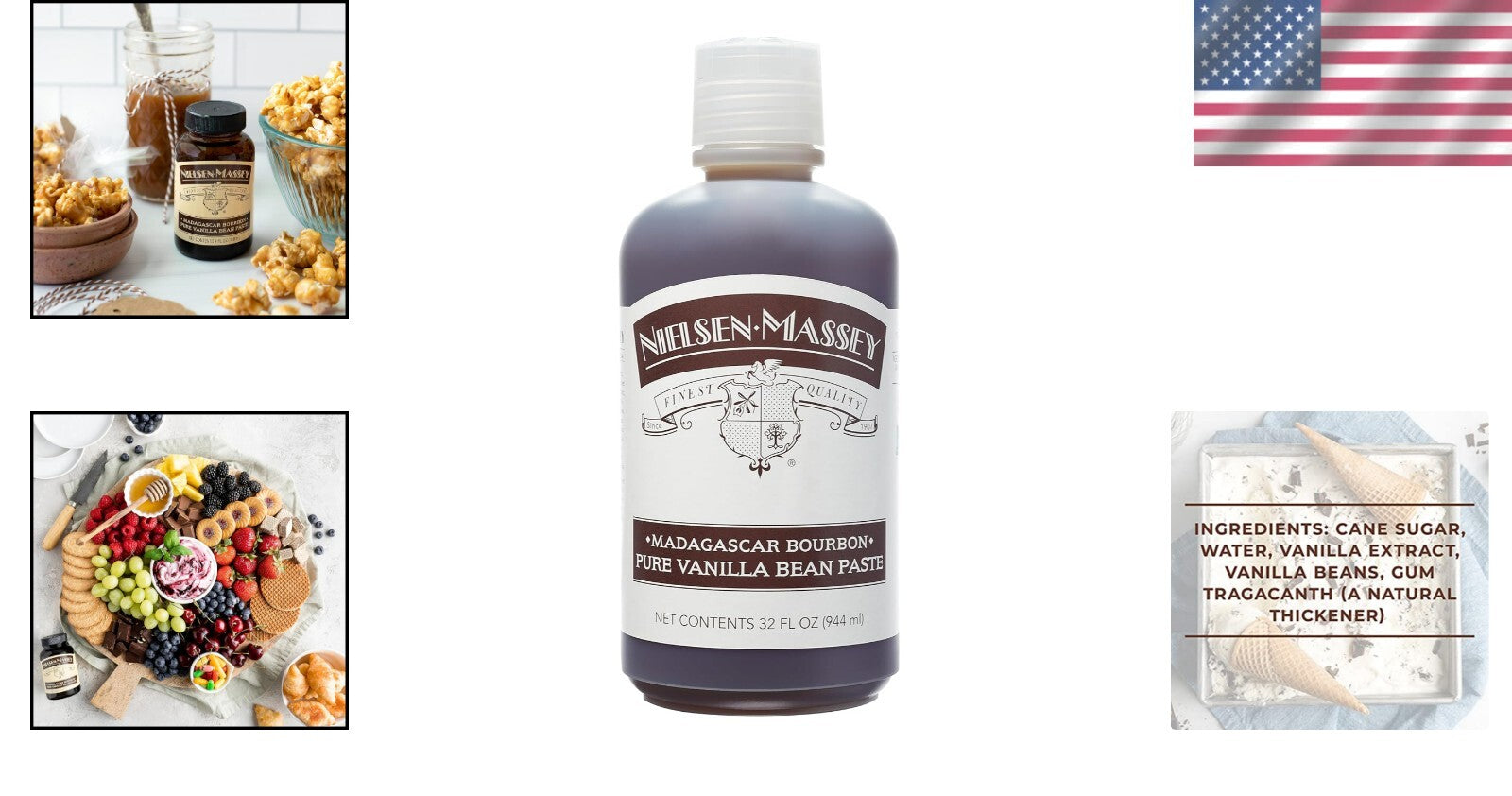 Pure Madagascar Bourbon Vanilla Bean Paste, 32 Oz - Ideal for Baking & Cooking