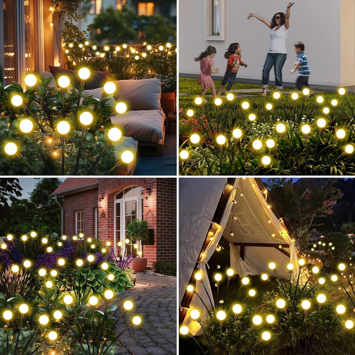 Elegant Solar Firefly Lights - 6 Pack 36 LEDs for Stunning Outdoor Displays