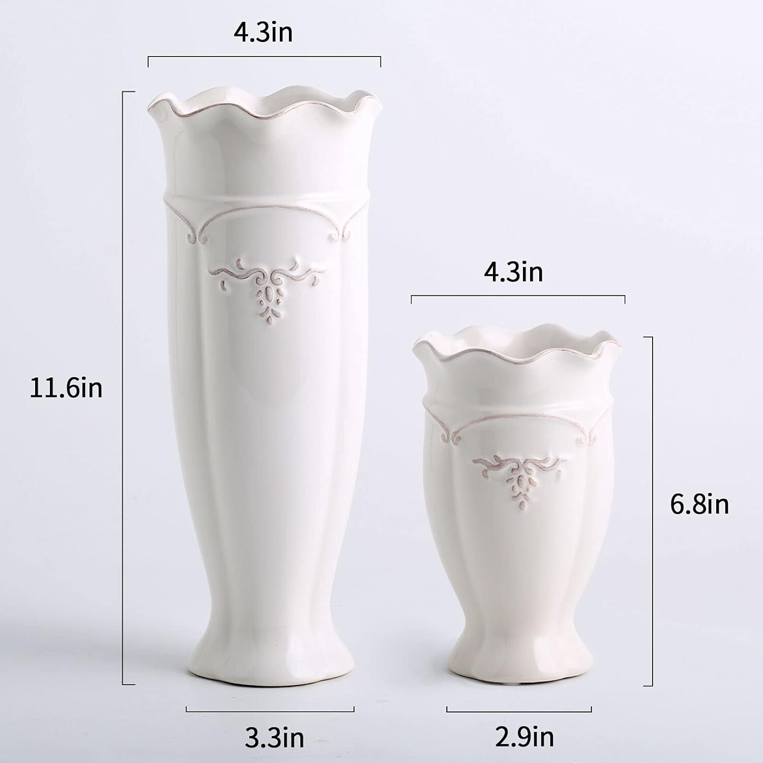 Ceramic Flower Vase for Home Decor - Stylish 11.6" Centerpiece for Any Room