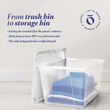 Load image into Gallery viewer, Eco-Friendly 2-Pack 56 Quart Clear Plastic Storage Bins with Snap Lock Lids