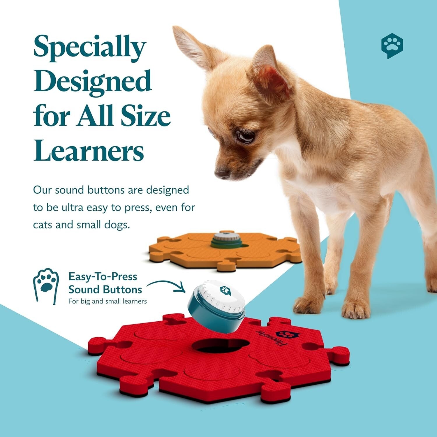 Communicate with Your Pets: 6 Recordable Talking Buttons with HexTile Mats