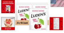 Load image into Gallery viewer, Luden's Wild Cherry Sore Throat Drops - 90 Count, Fast Relief for Kids &amp; Adults