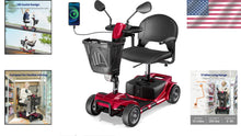 Load image into Gallery viewer, Ruby Red Electric Mobility Scooter - Foldable, Adjustable &amp; Safe for Easy Travel
