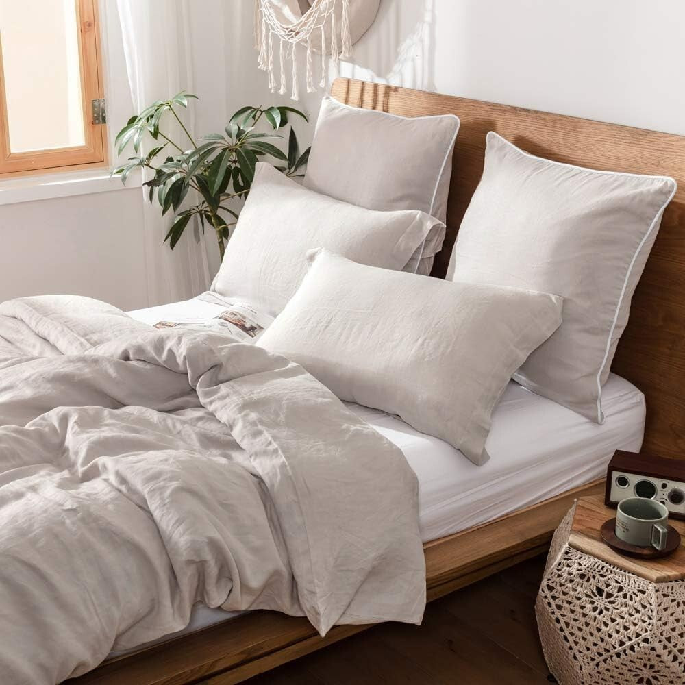 Chic 26" Euro Sham Covers in Washed Linen - Set of 2 for Living Room & Bedroom