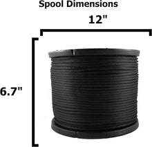 Load image into Gallery viewer, Superior 1/4" Black Polyester Rope Reels - 500 Feet of UV &amp; Abrasion Resistance