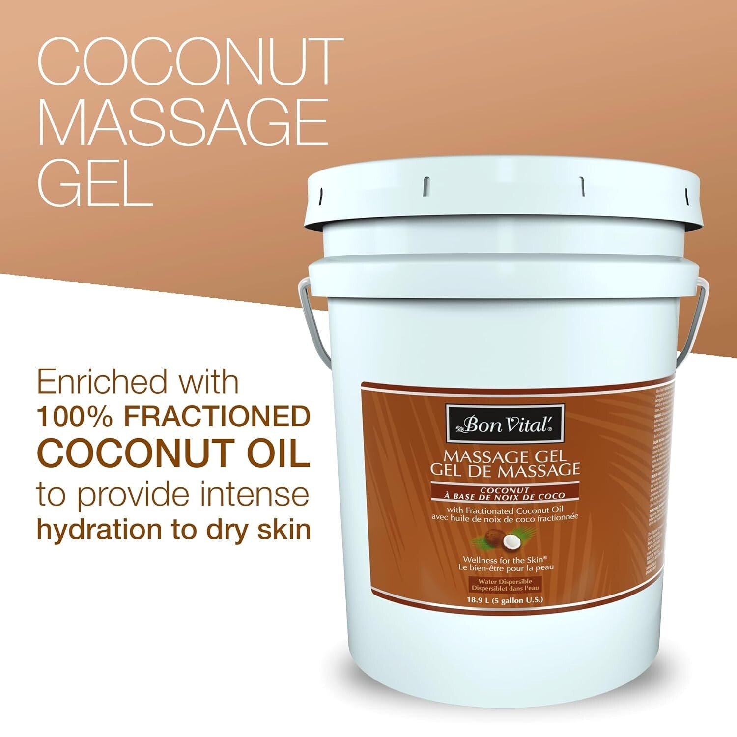 Hydrating Coconut Massage Gel, 5 Gal Pumpable - For Professional & Home Use