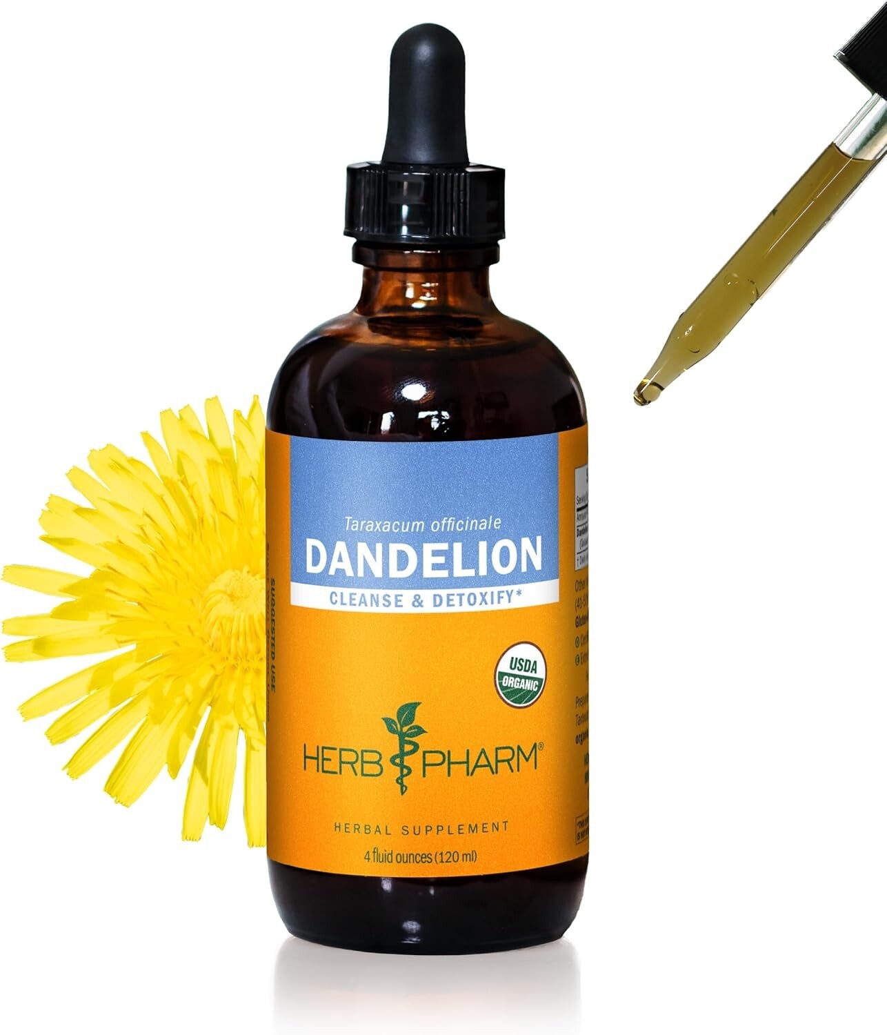 Freshly Harvested Organic Dandelion Extract - Liquid Detox Support, 4 oz