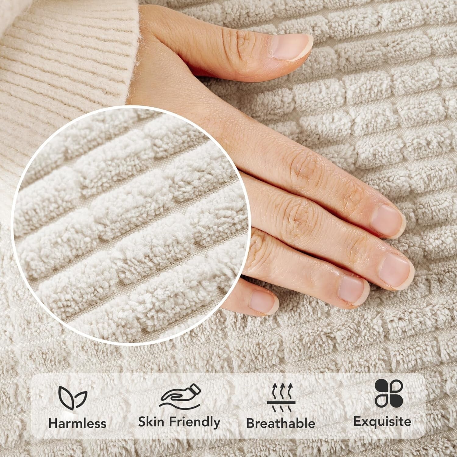 Soft & Durable 20x20 Inch Pillow Covers - Elegant Striped Corduroy for Home