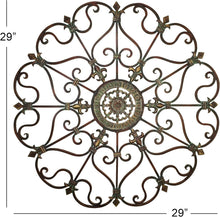 Load image into Gallery viewer, Antique-Inspired Metal Wall Decor - 29" Scroll Design for Living Rooms