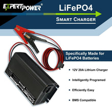 Load image into Gallery viewer, 12V 20A Smart Charger for LiFePO4 Deep Cycle Batteries - Efficient &amp; Reliable
