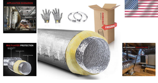 Durable 4 Inch Insulated Flexible Duct - Ideal for HVAC and Ventilation