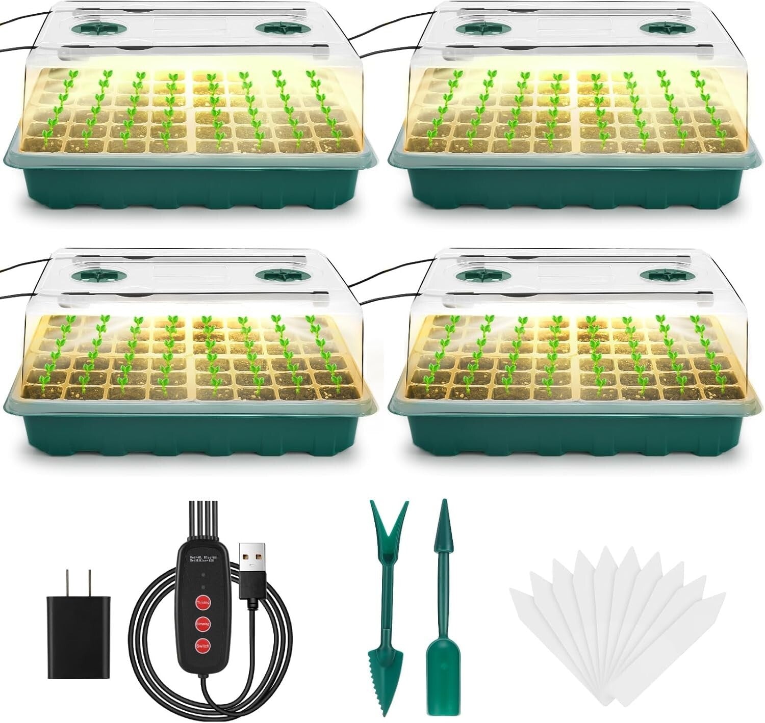 Seedling Starter Kit with Automatic Timer & Humidity Control for Indoor Gardens