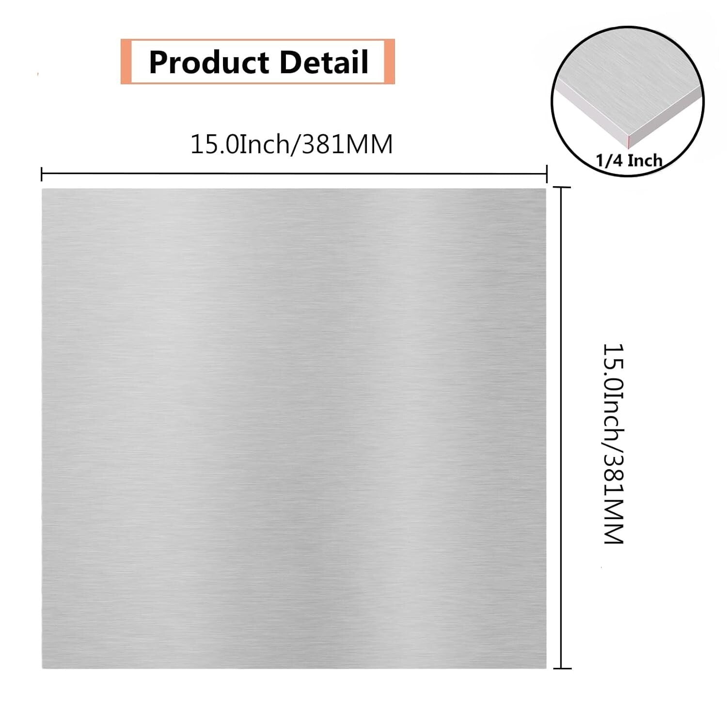 Durable 6061 T651 Aluminum Plate 15 x 15 x 1/4 Inch - Versatile for All Projects