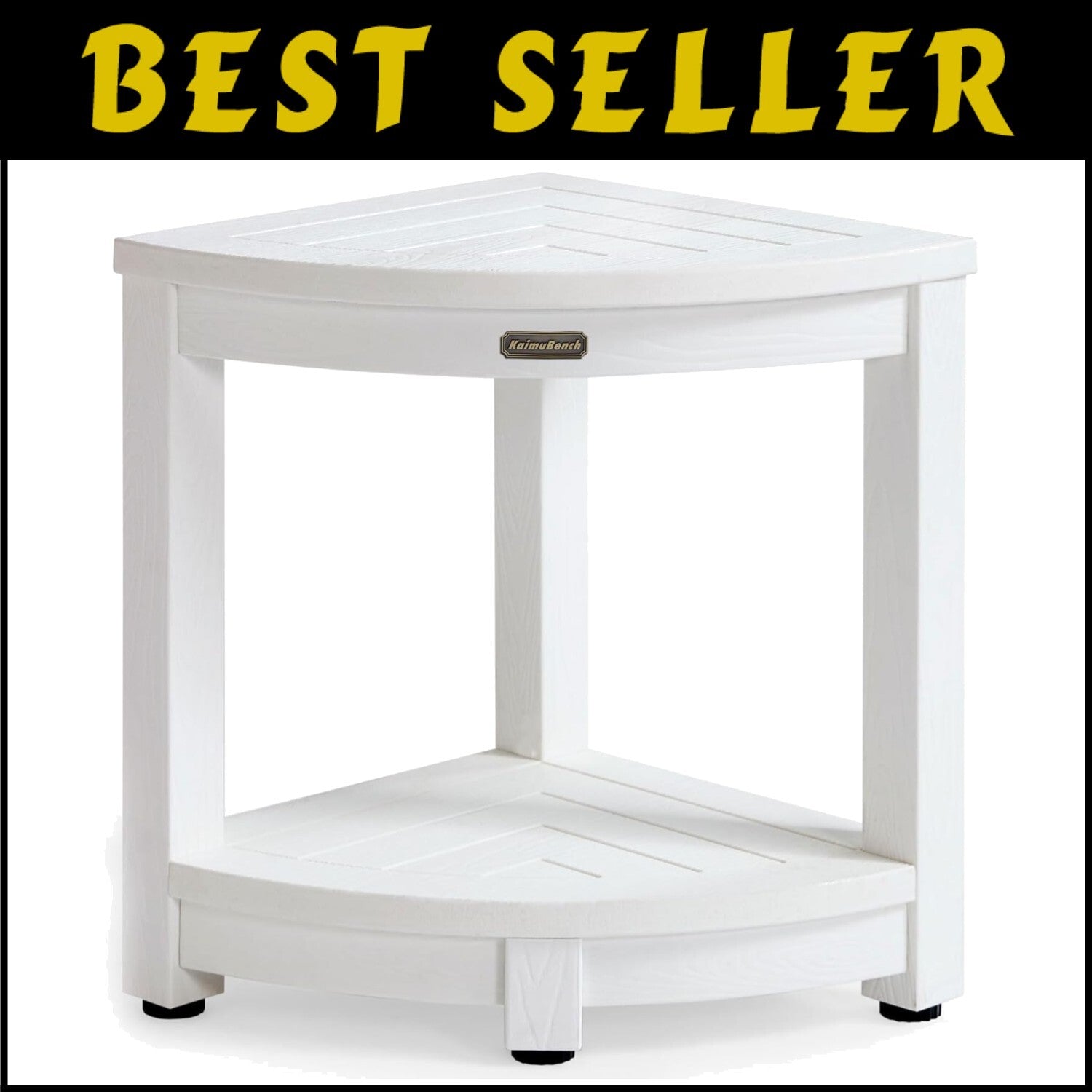 Durable Plastic Corner Shower Chair with Storage Shelf for Easy Shaving