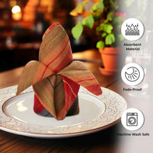 Load image into Gallery viewer, Red Multi Color Striped Napkin Set - 12 Premium Cotton Dinner Napkins 20x20