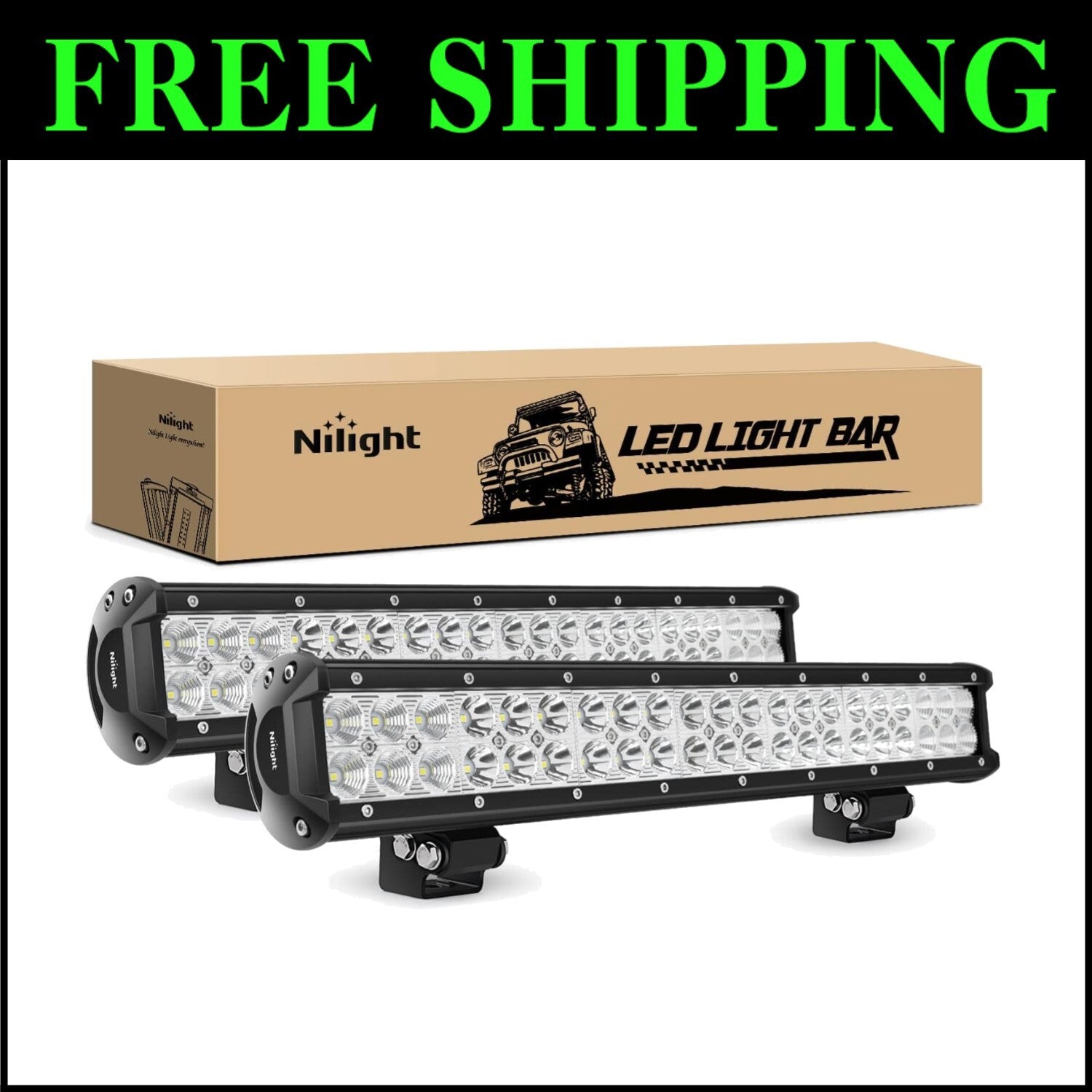 IP67 Waterproof Dual Beam 20" LED Light Bar Set - Perfect for Off-Road Lights