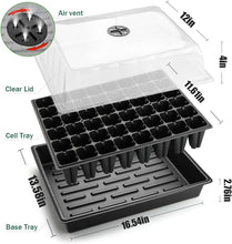 Load image into Gallery viewer, Heavy-Duty Seed Starting Trays with 2.76" Deep Cells &amp; Adjustable Humidity Domes