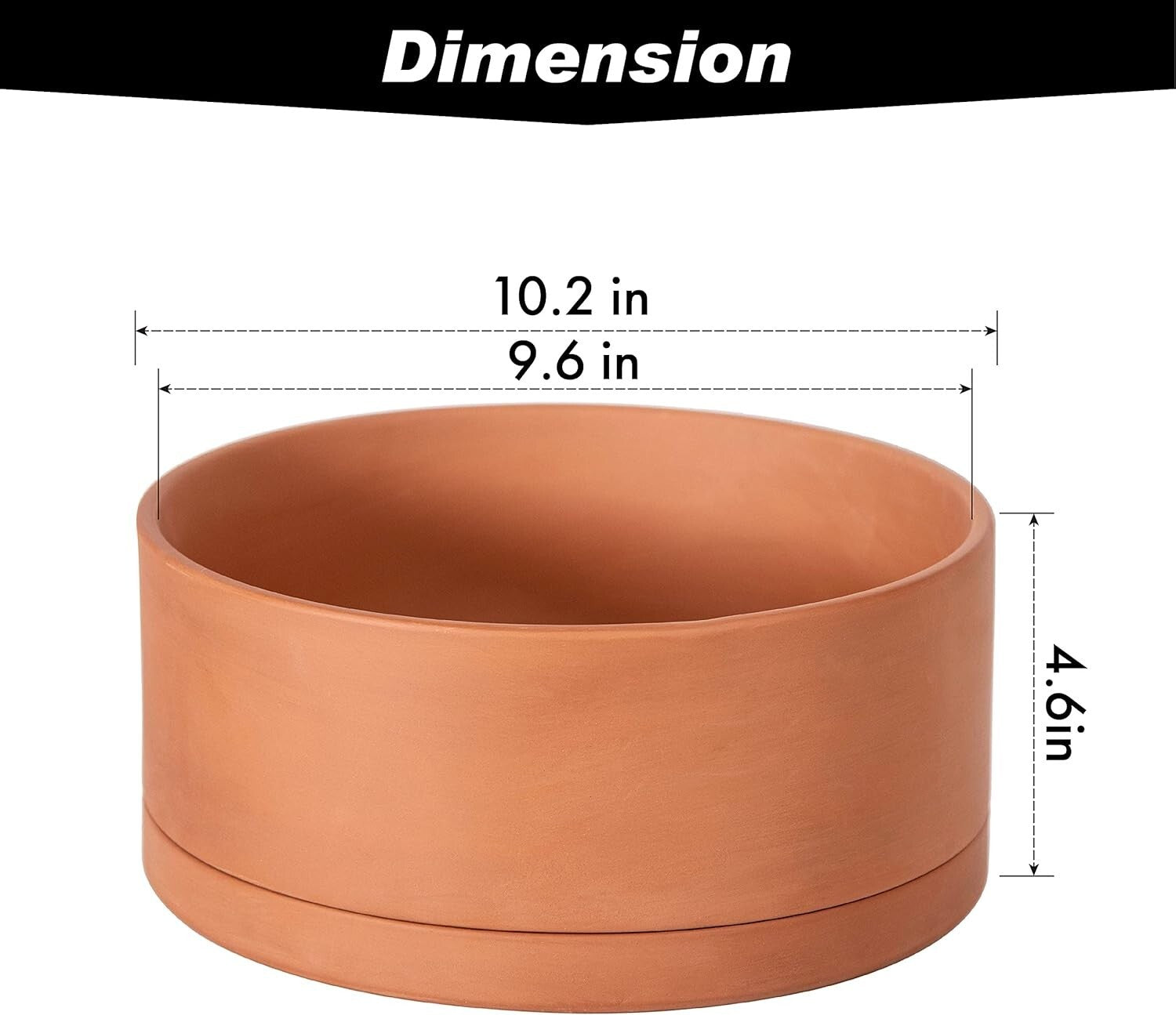 10-Inch Round Succulent Terracotta Pot with Drainage & Saucer – Elegant Choice