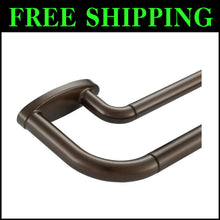 Load image into Gallery viewer, Sturdy Room Darkening Curtain Rods 72-144 Inches - Elegant Design in Dark Bronze