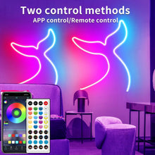 Load image into Gallery viewer, 50ft RGB Waterproof LED Neon Strip Lights with Remote &amp; App Control - 24V