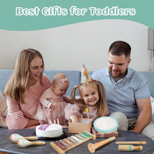 Load image into Gallery viewer, Neutral Colors Wooden Musical Toy Set for Kids - Xylophone, Tambourine &amp; More