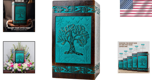 Elegant Mango Wood Cremation Urn: Handcrafted, TSA Approved, 115 lbs Capacity