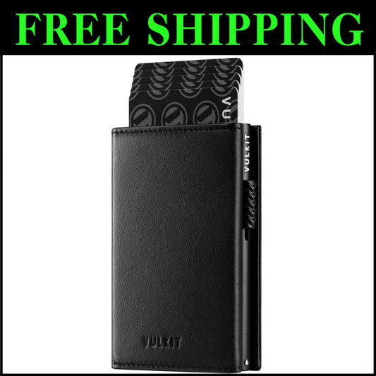 Compact Card Holder Wallet with ID Window & Coin Zipper Pocket - Men’s Essential