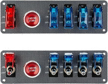 Load image into Gallery viewer, LED Toggle Switch Panel for Racing Cars - 12V Ignition Switch with Safety Covers
