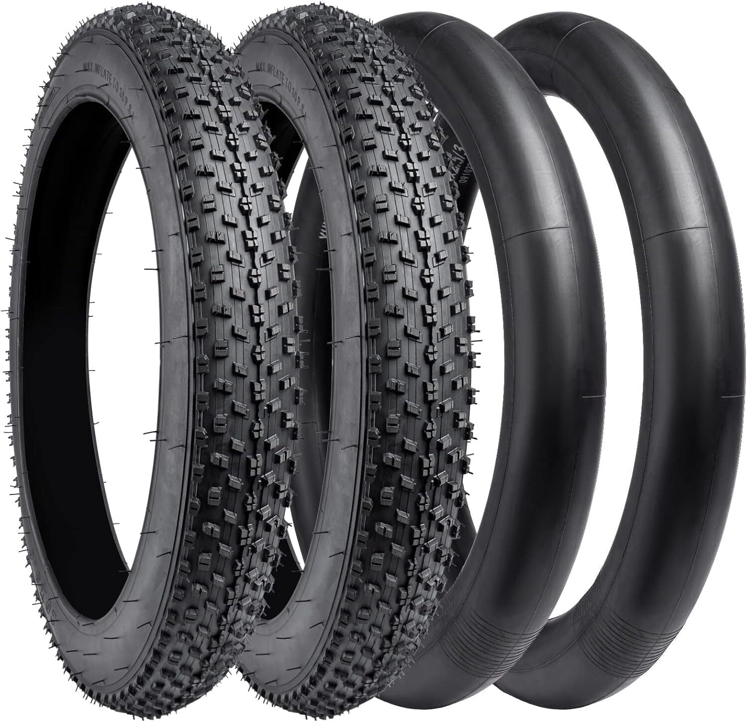 2-Piece 20-Inch Off-Road Bike Tire Set with Heavy-Duty Tubes for Smooth Rides