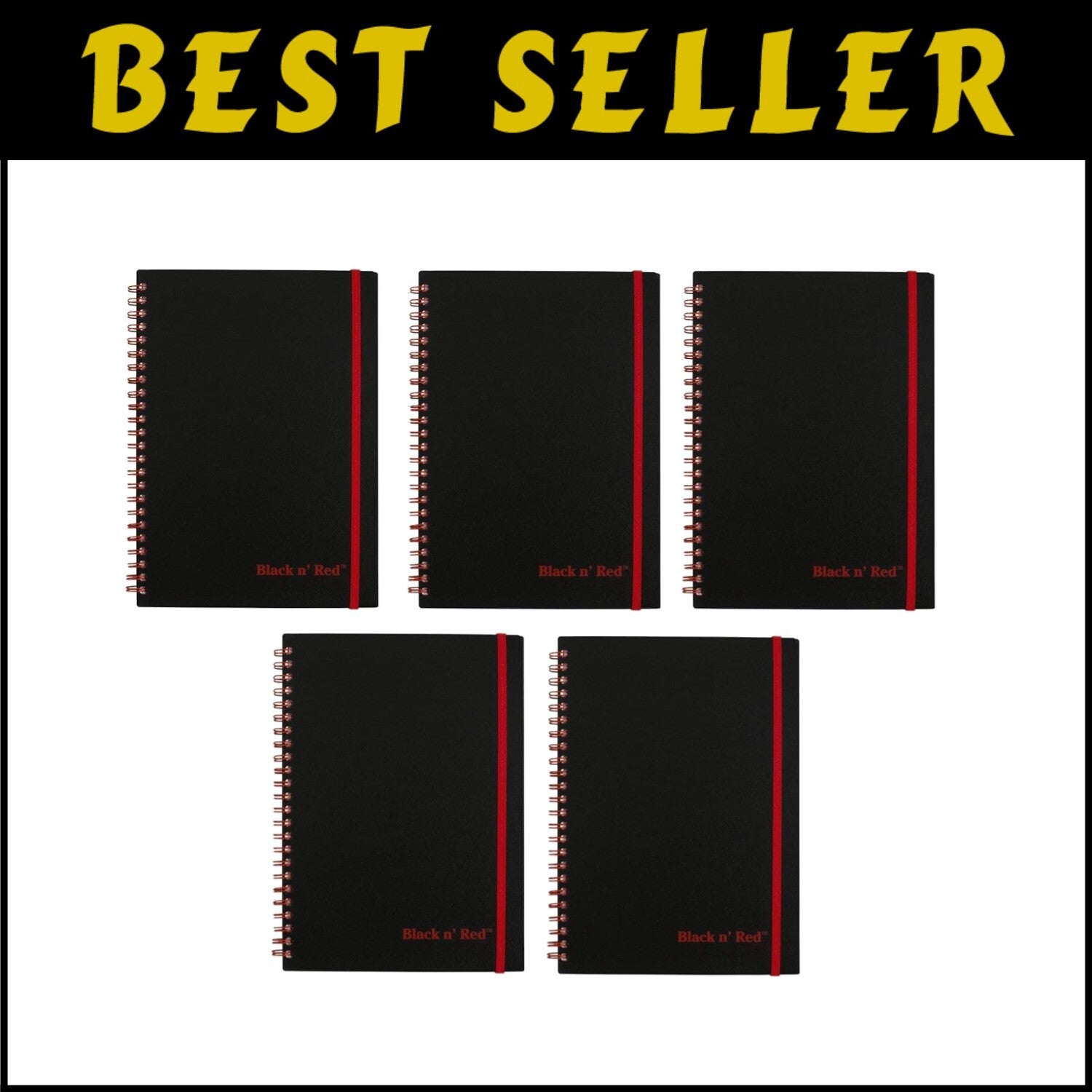 Lightweight Black n' Red Notebook with 70 Ruled Pages - Perfect for On-the-Go