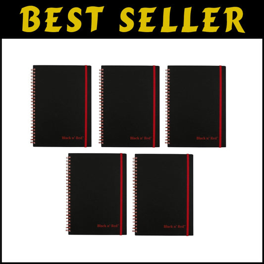 Lightweight Black n' Red Notebook with 70 Ruled Pages - Perfect for On-the-Go