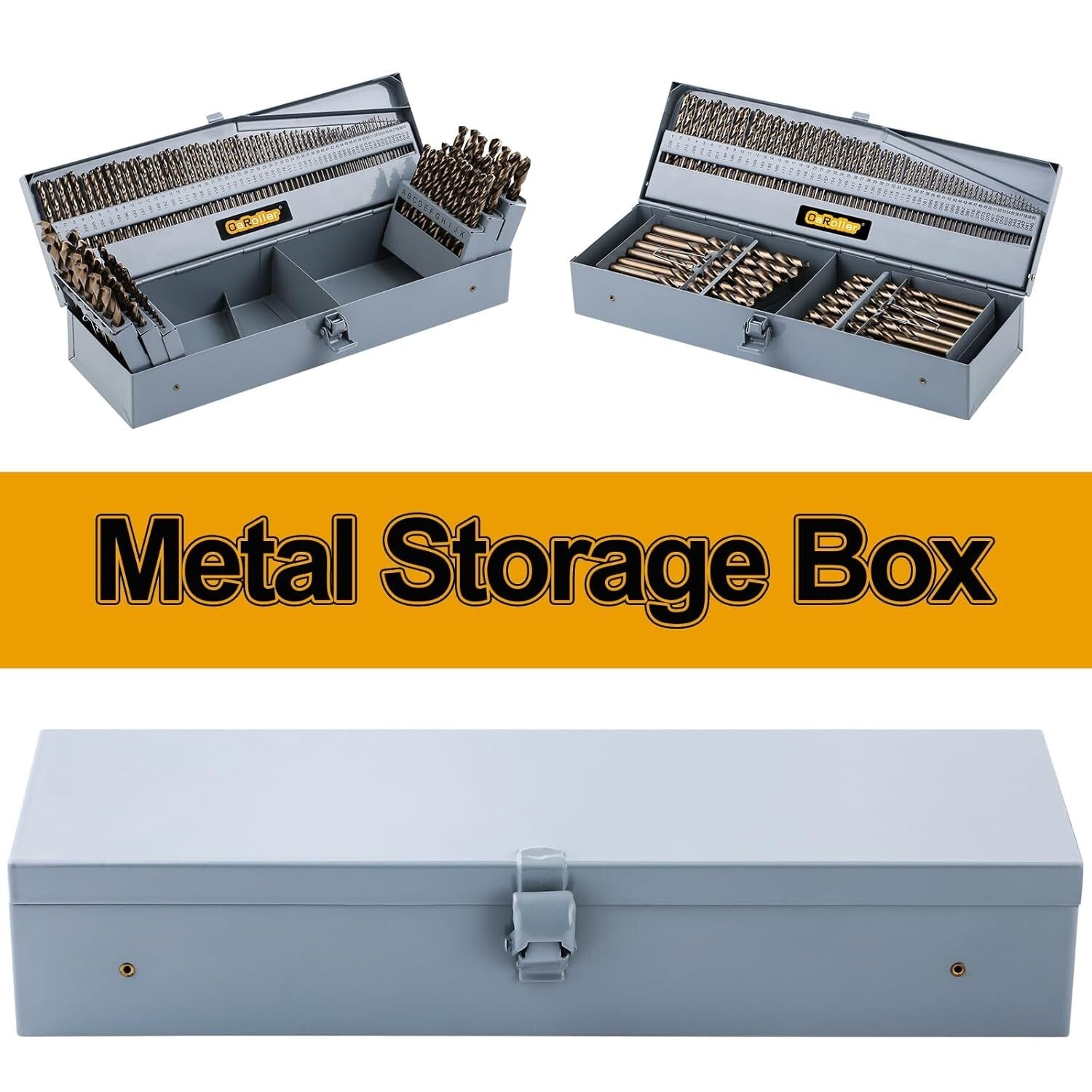 Versatile M35 Cobalt Drill Bit Set - 115 Pieces with Round Shank & Ergonomic Box