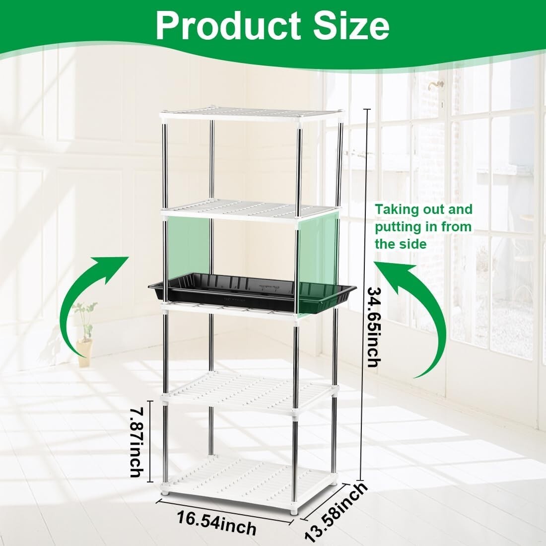 Compact 5-Tier Greenhouse Seedling Storage Rack - Easy Assembly & Versatile Use