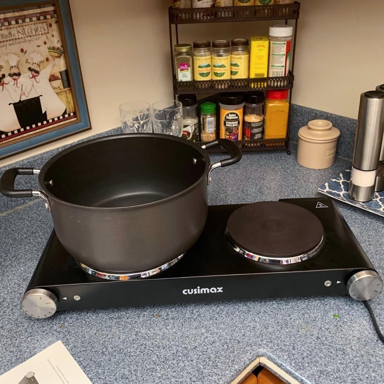 1800W Double Electric Hot Plate - Adjustable Temperature for Versatile Cooking