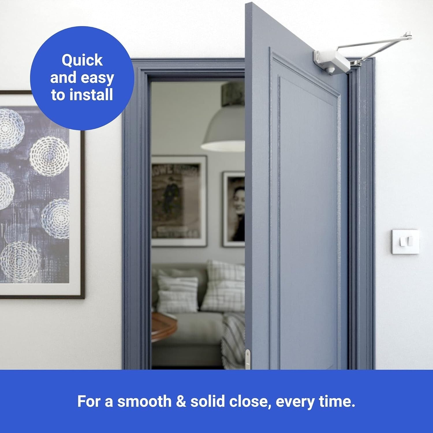 Adjustable Automatic Door Closer with Installation Kit - Ultra-Secure & Stylish