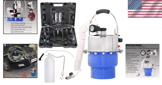 Durable Brake Bleeder Tool Set with Universal Adapters & Oil Collection Bottle